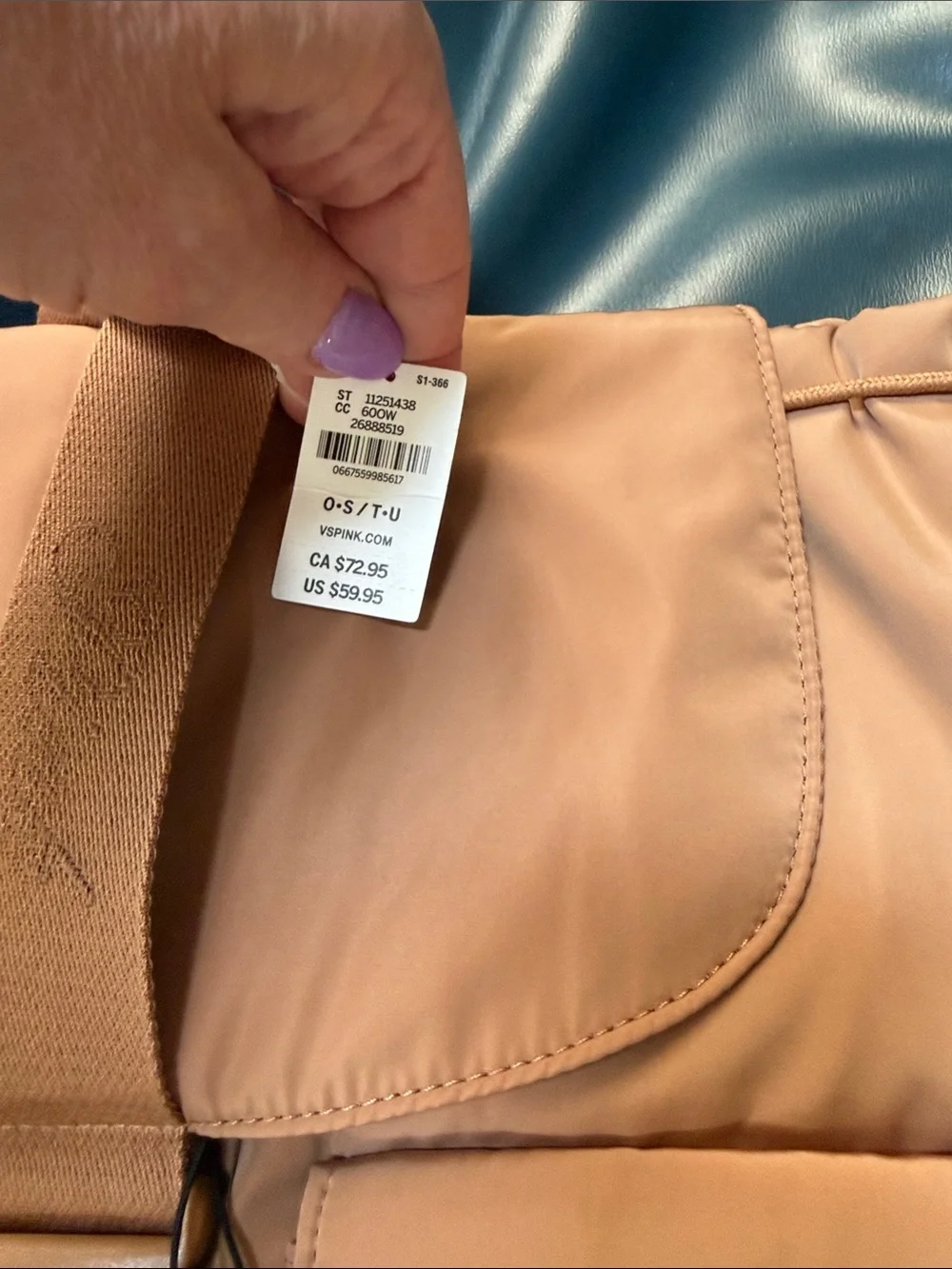 VICTORIA'S SECRET PINK NYLON CARGO BACKPACK FULL SIZE GYM SCHOOL BAG TOFFEE - Picture 11 of 13